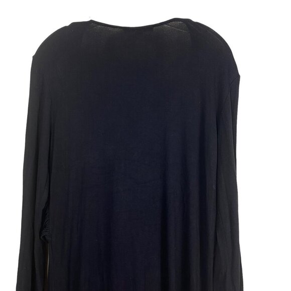 Ralph Lauren Twist-Front Stretch Black Long Dress Sise Large - Picture 6 of 8